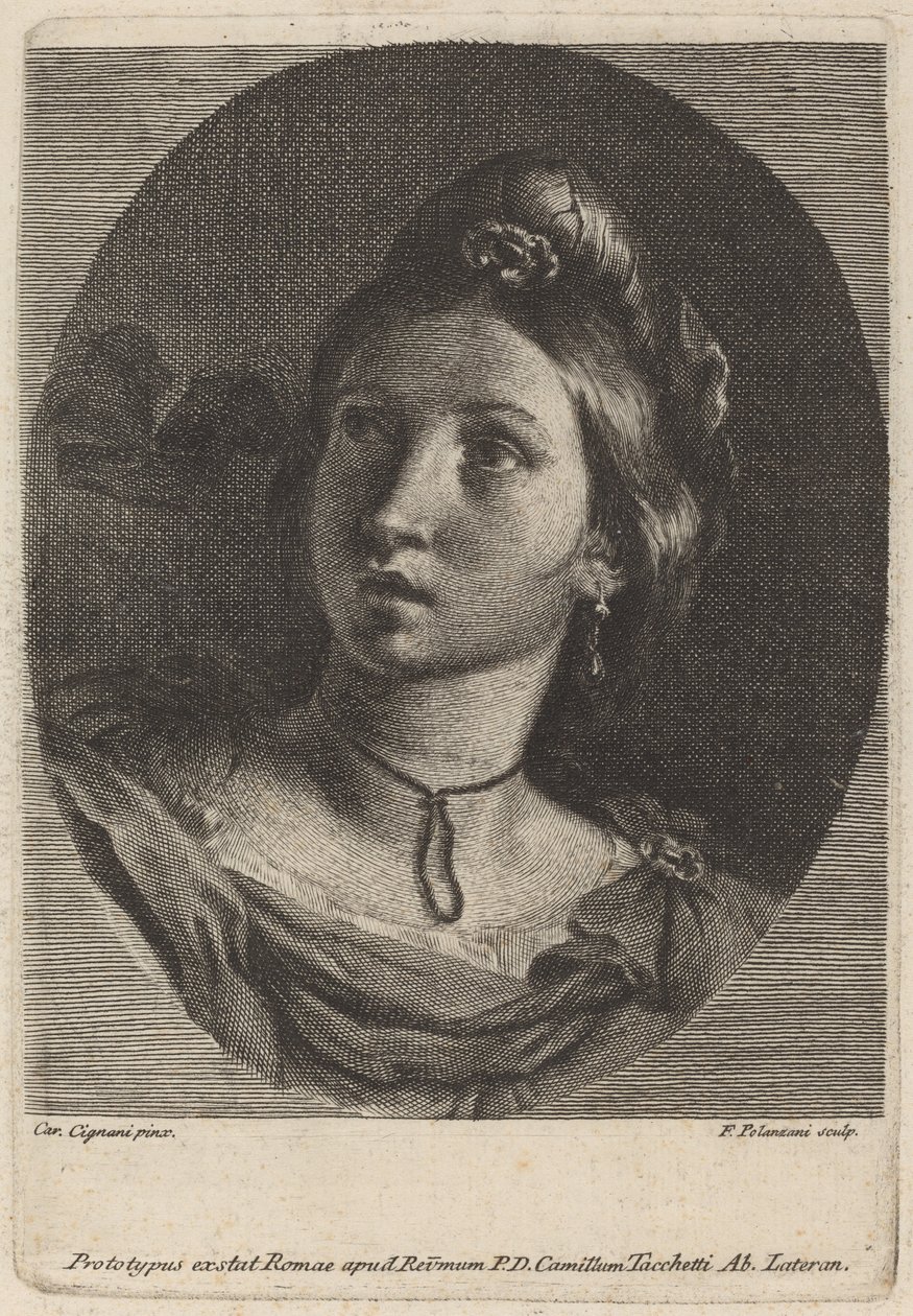 Kopf einer jungen Frau von Francesco Polanzani after Carlo Cignani