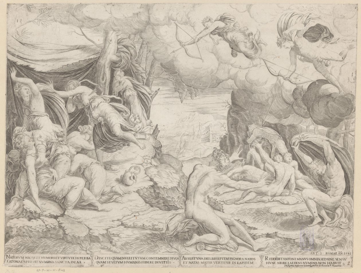 Apollo und Diana töten die Kinder der Niobe von Francesco Salviati