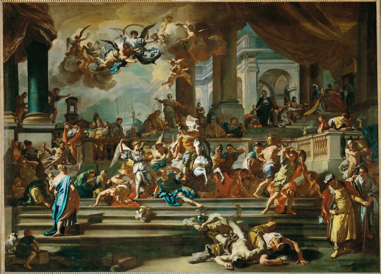 Die Vertreibung des Heliodorus aus dem Tempel von Francesco Solimena