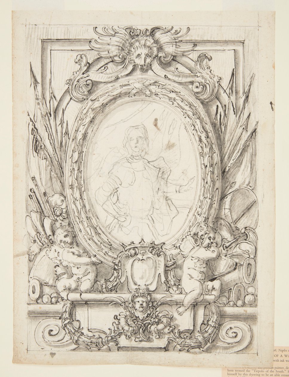 Entwurf für ein Paneel mit Porträt eines Adligen von Francesco de Mura