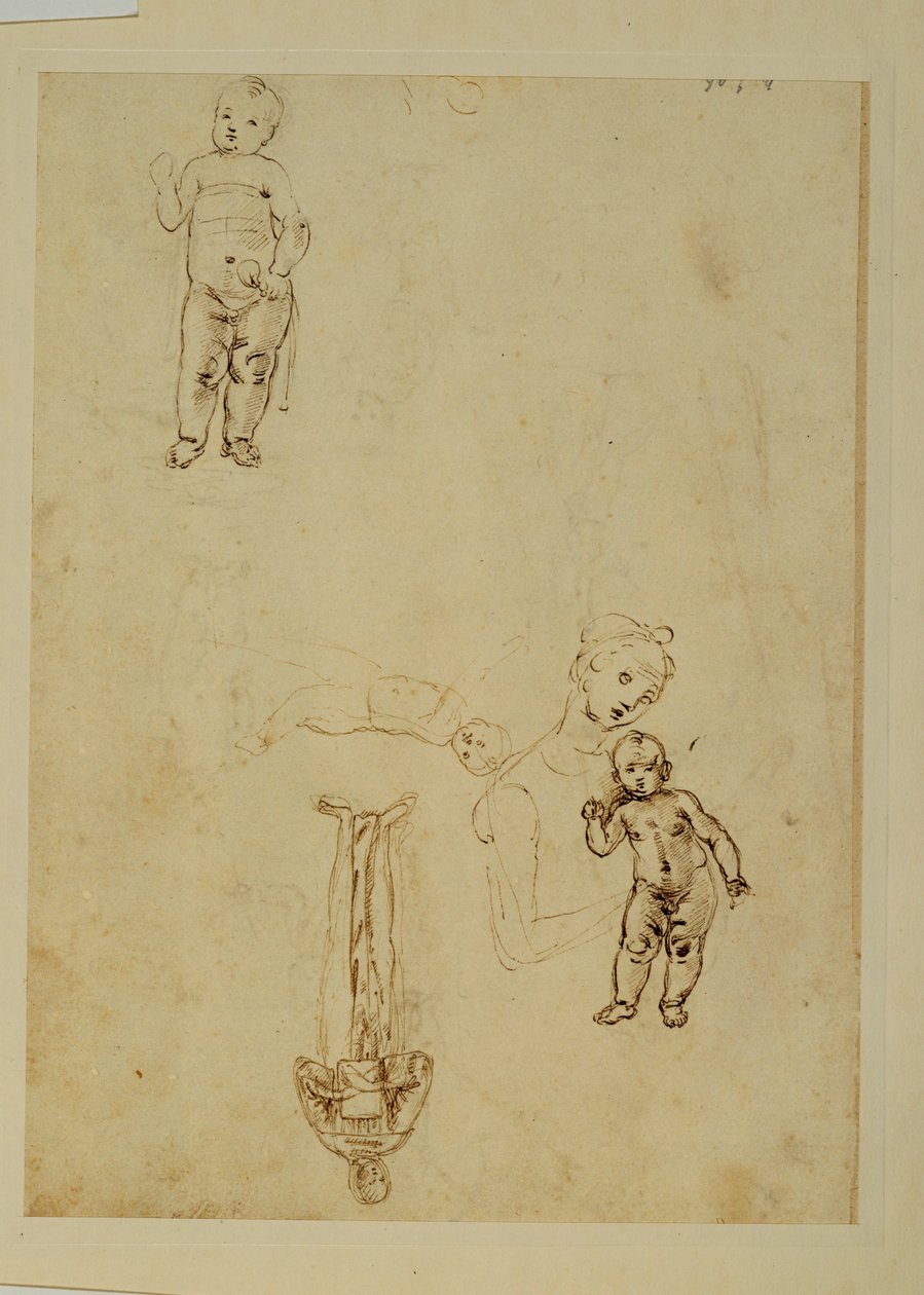 Die Jungfrau und das Jesuskind; zwei Kinder von Francesco di Simone (attr. to)