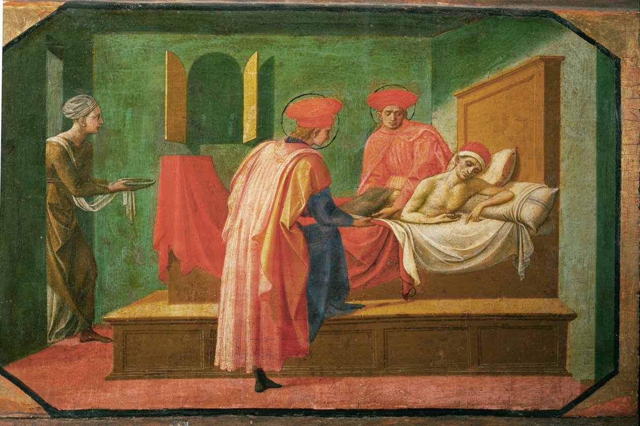 Die Heiligen Cosmas und Damian behandeln einen Kranken von Francesco di Stefano Pesellino