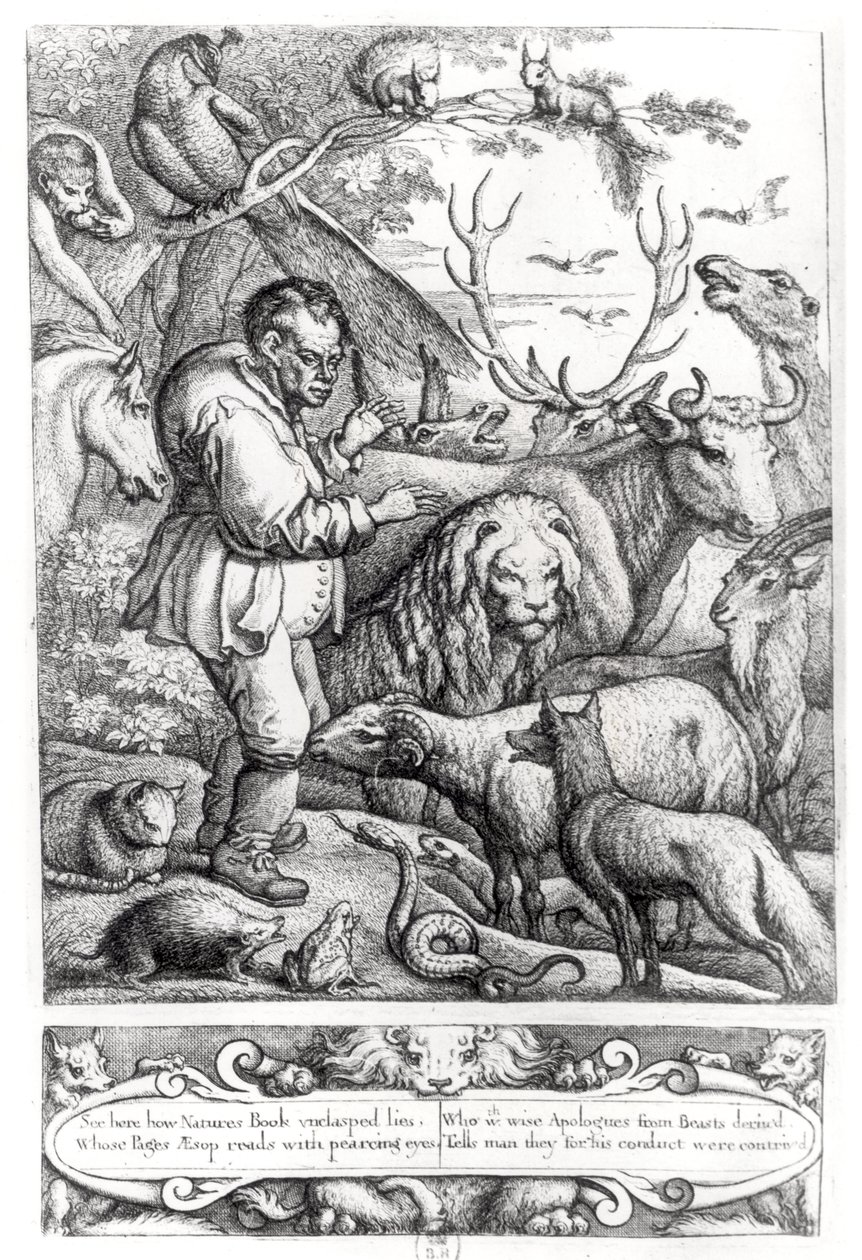 Illustration aus der Einleitung zu Äsops Fabeln, 1666 von Francis Barlow