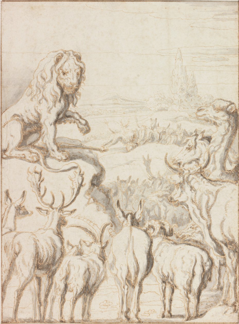 Der Löwe, König der Tiere von Francis Barlow