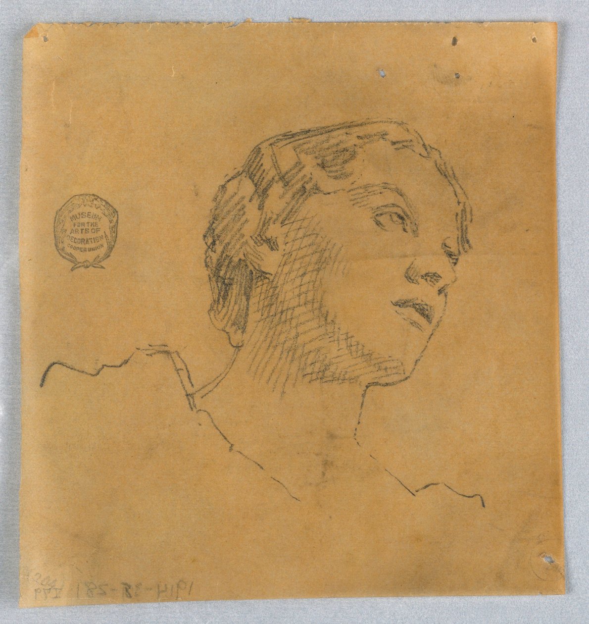 Skizze eines Frauenkopfes von Francis Augustus Lathrop
