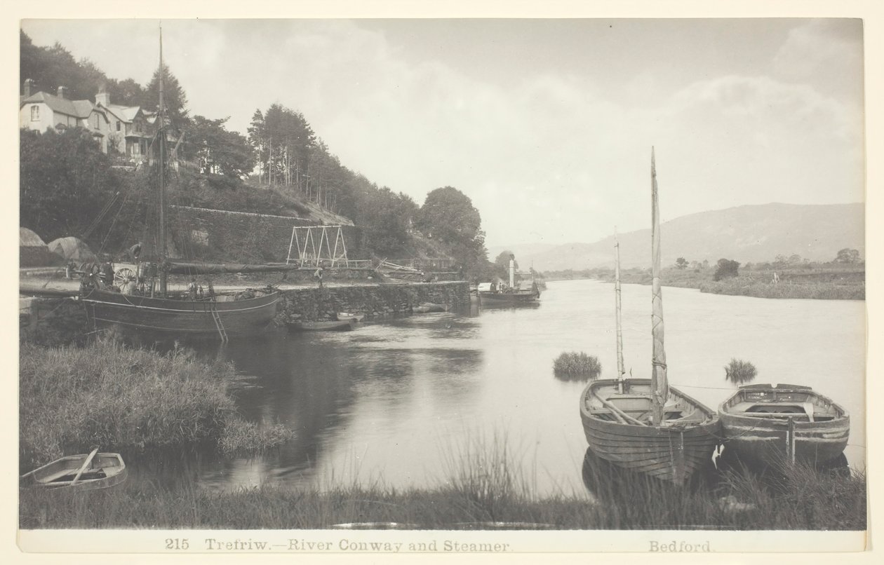 Trefriw - Fluss Conway und Dampfer, 186094 von Francis Bedford