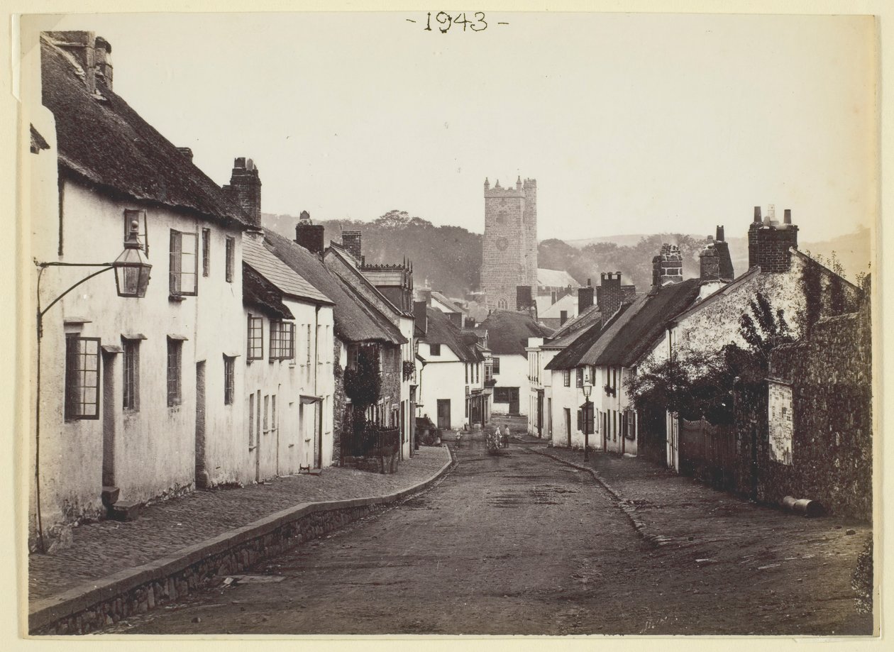 [Unbetitelt, strohgedeckte Häuser und Kirche], 1860-94 von Francis Bedford