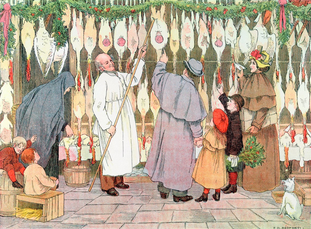 Der Geflügelhändler, aus dem Buch der Läden, 1899 von Francis Donkin Bedford