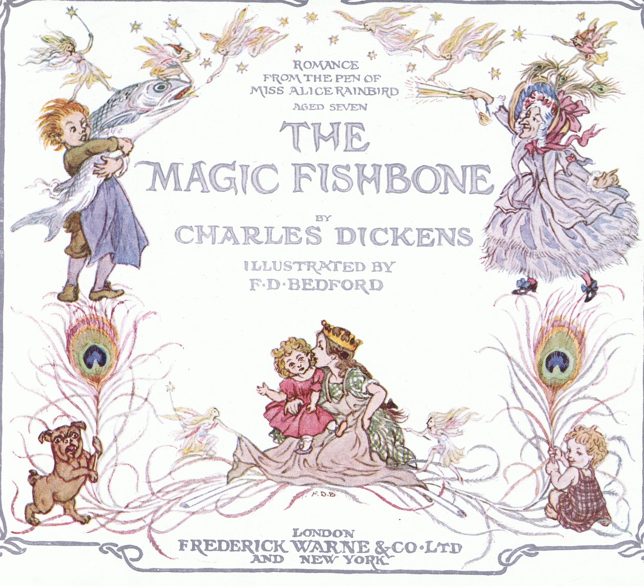 Titelseite, aus The Magic Fishbone, veröffentlicht von Warne & Co, ca. 1940 von Francis Donkin Bedford
