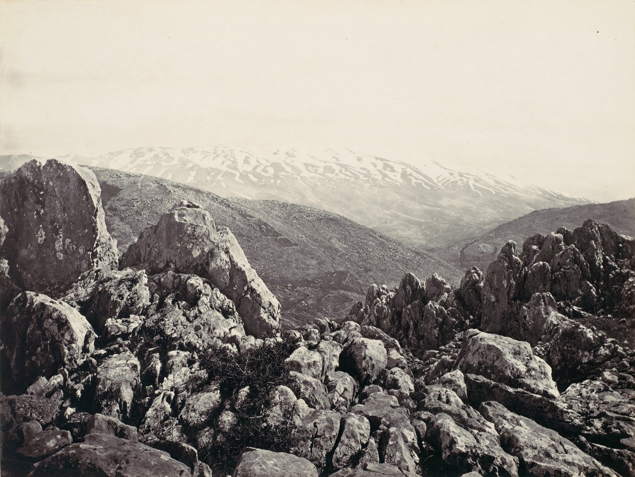 Berg Hermon, Der Berg der Verklärung, ca. 1857 von Francis Frith