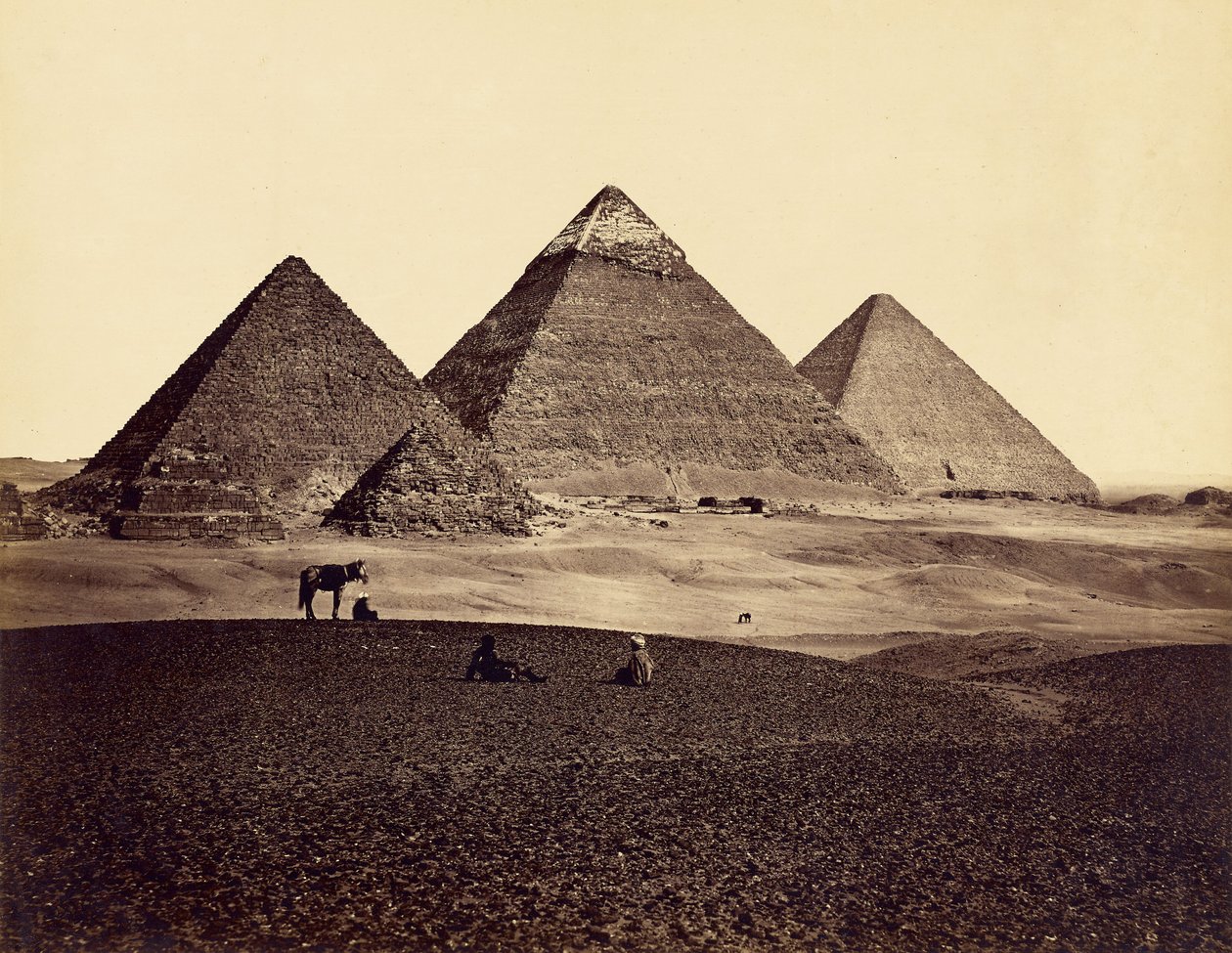 Die Pyramiden von Gizeh von Südwesten von Francis Frith