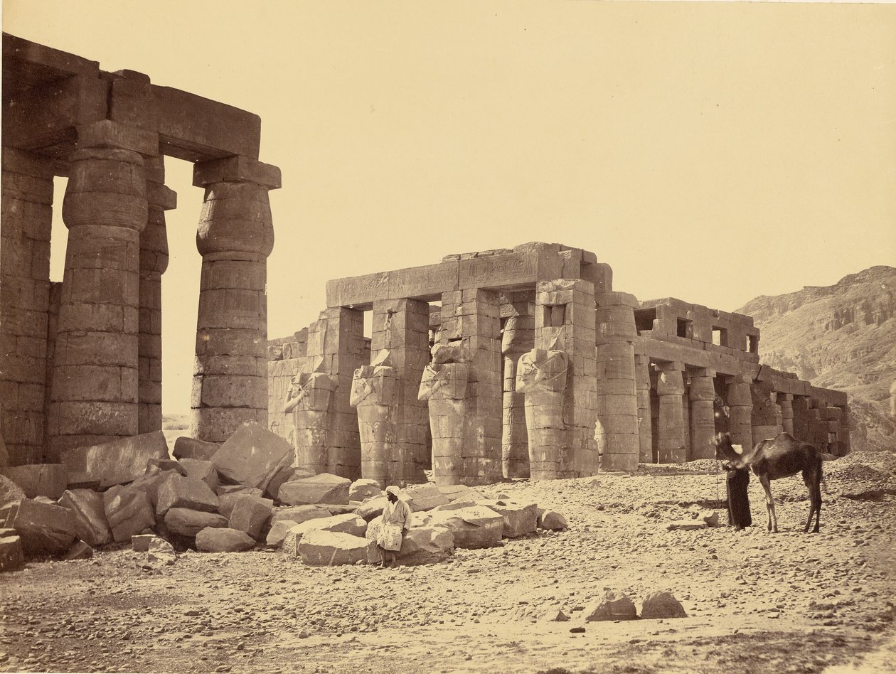 Das Ramesseum von El-Kurney, Theben, Zweite Ansicht von Francis Frith