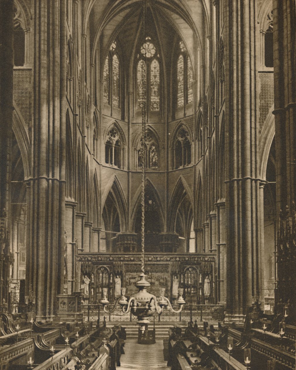 Der Hochaltar und das Reredos jenseits des Chors der Westminster Abbey, ca. 1935 von Frith and Co
