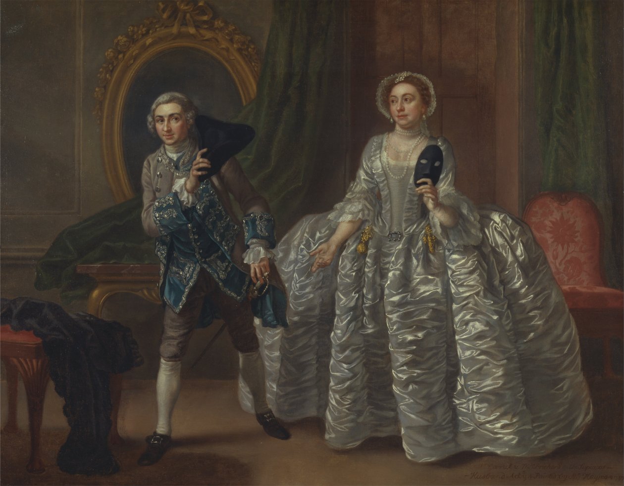 David Garrick und Mrs. Pritchard in Benjamin Hoadleys "Der misstrauische Ehemann" von Francis Hayman
