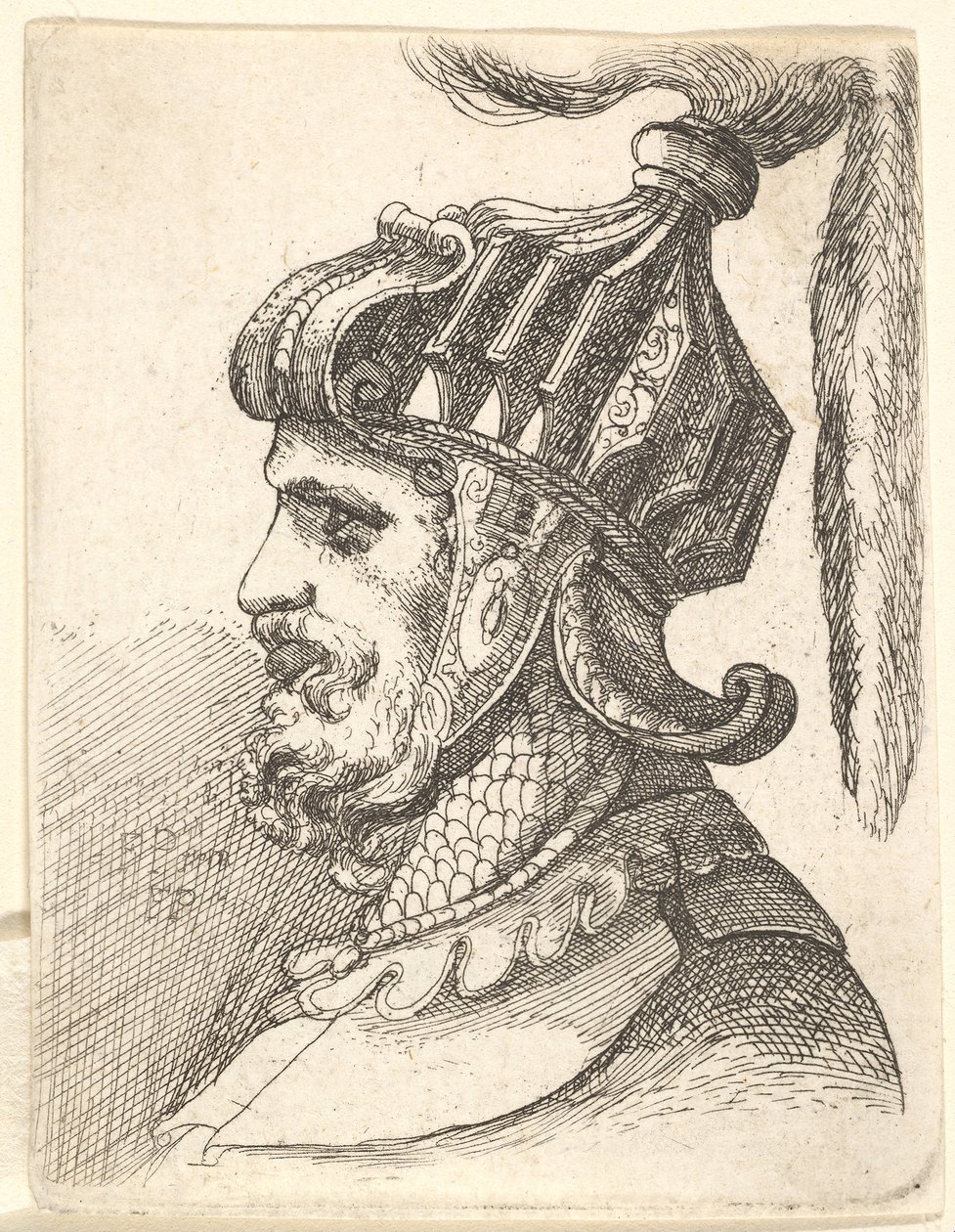 Helmierter Kopf, 1662-78 von Francis Place
