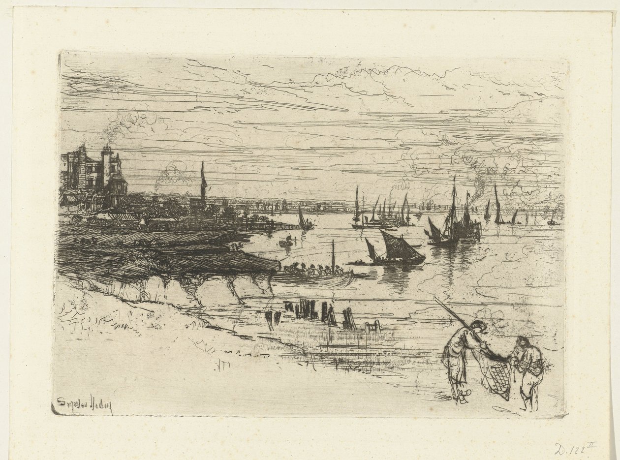 Gasthaus an der Themse von Francis Seymour Haden (Sir) (signed by artist)