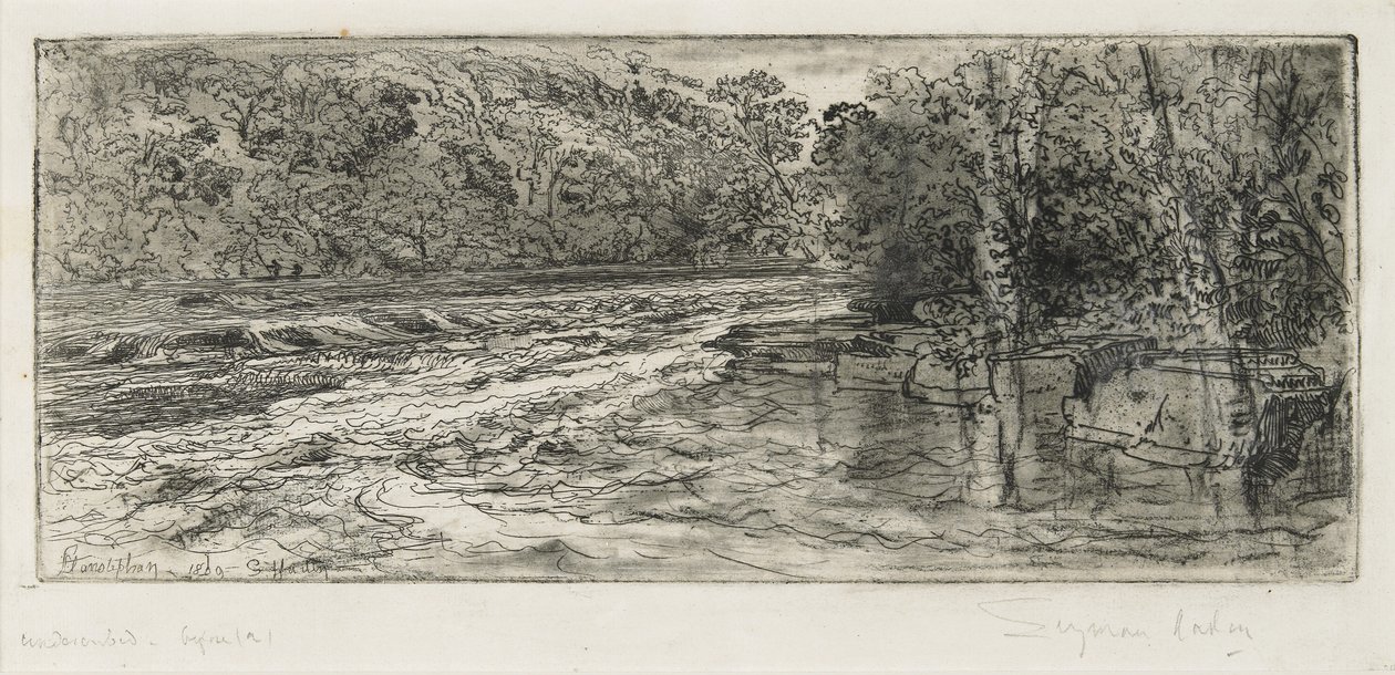 Ein guter Ort für einen Lachs, 1889 von Francis Seymour Haden