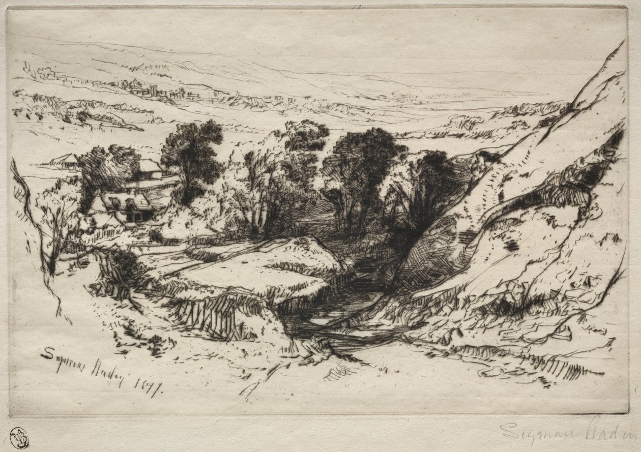 Nine Barrow Down, 1877 von Francis Seymour Haden