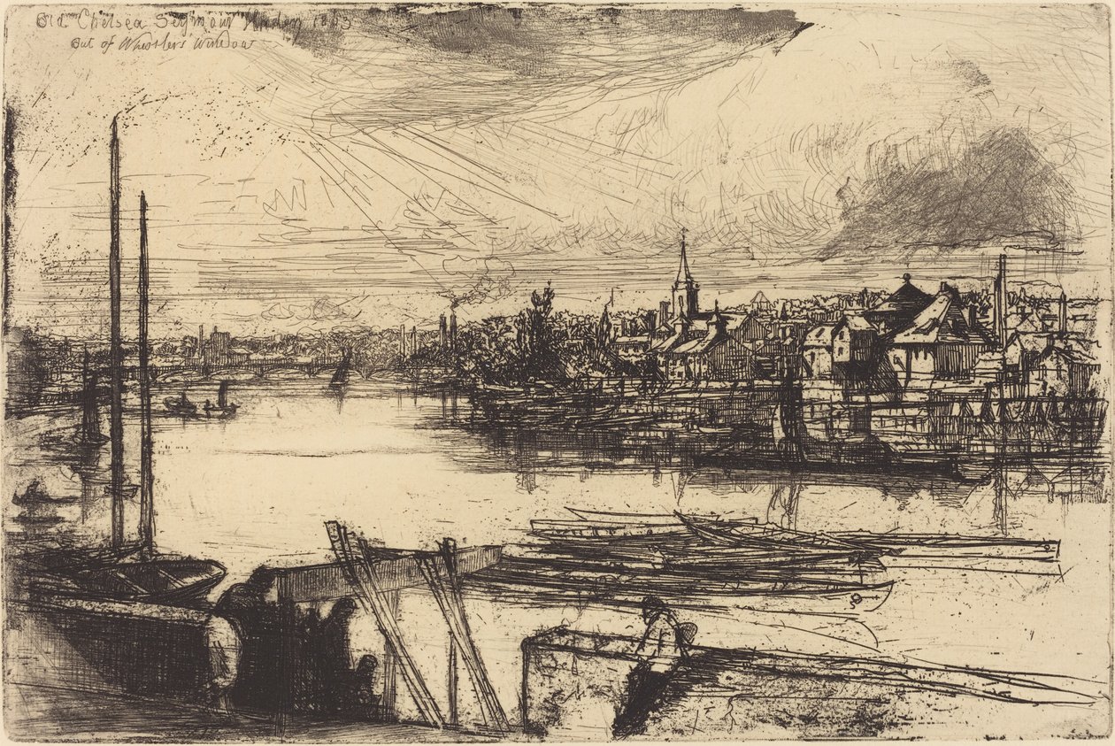 Altes Chelsea, aus Whistlers Fenster (Battersea Reach) von Francis Seymour Haden