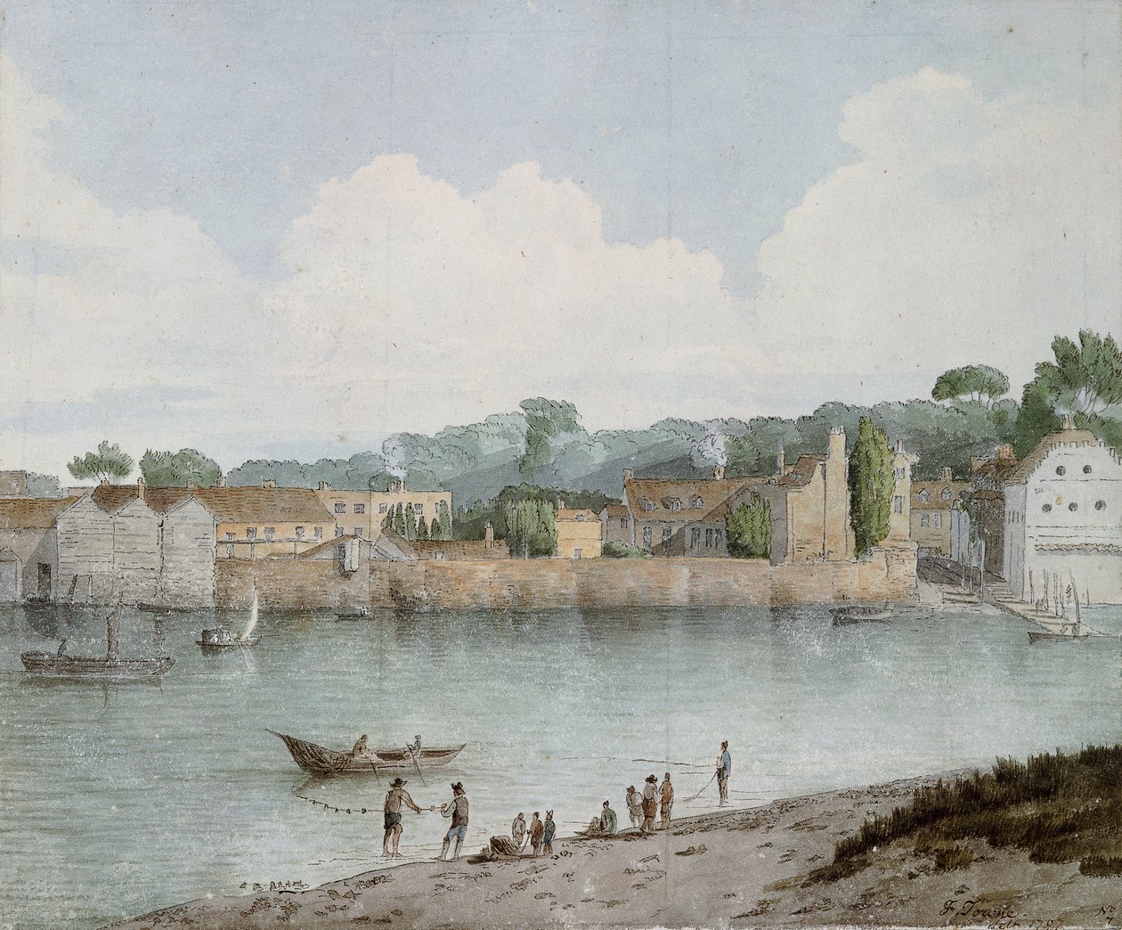 Vauxhall Stairs, von Millbank, 1797 von Francis Towne
