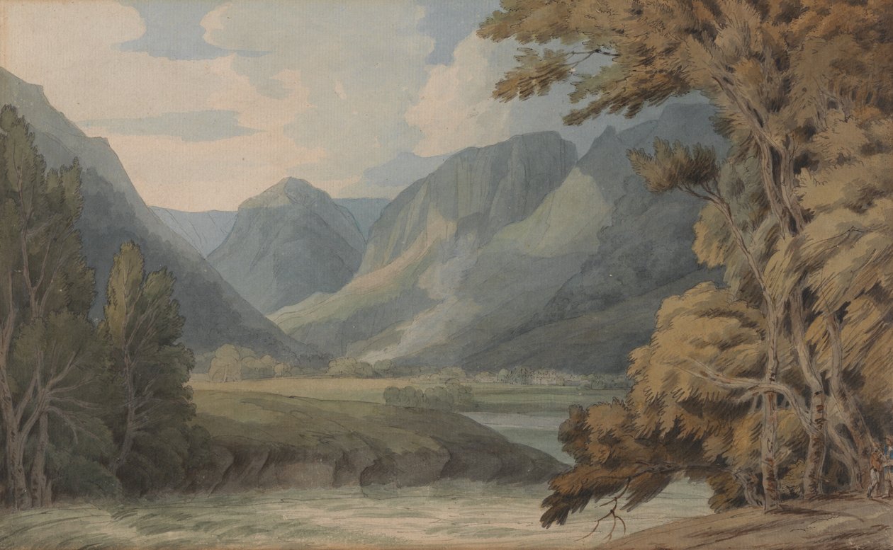 Ansicht von Eagle Crag und Rosthwaite in Borrowdale von Francis Towne