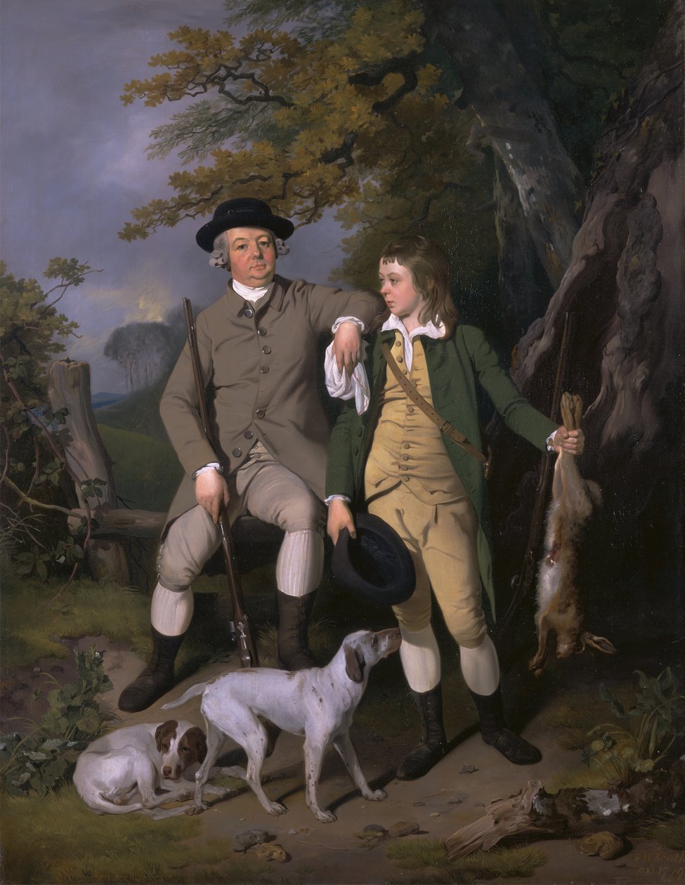 Porträt eines Sportlers mit seinem Sohn, 1779 von Francis Wheatley