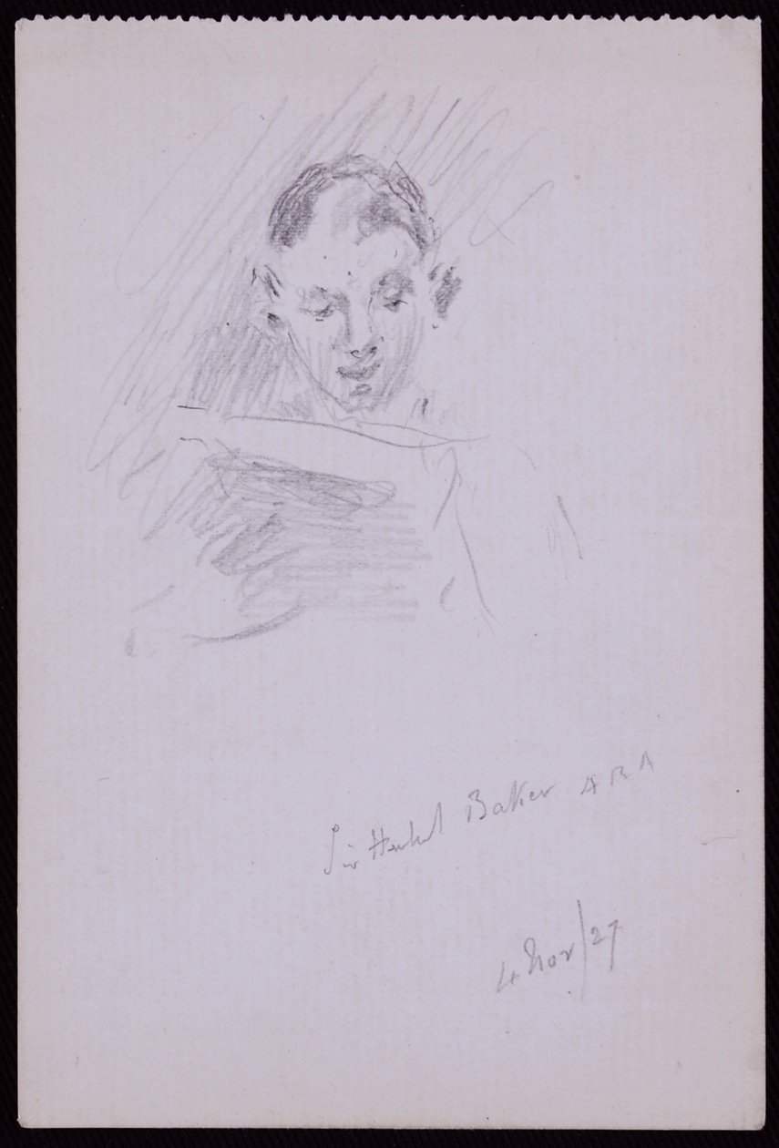 Porträt von Sir Herbert ARA Baker von Francis Wilfred Lawson