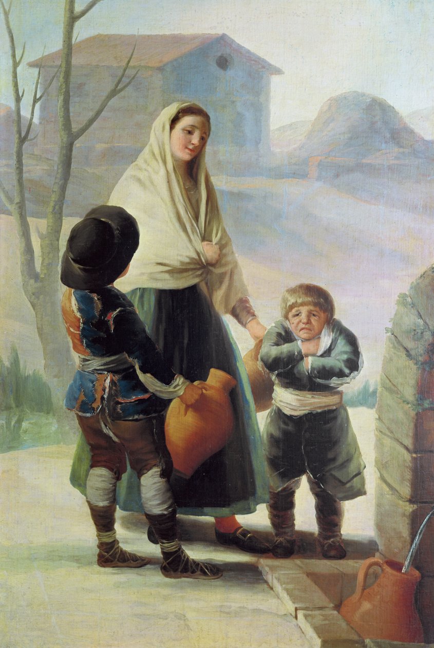 Eine Frau und zwei Kinder an einem Brunnen, 1786-7 von Francisco de Goya