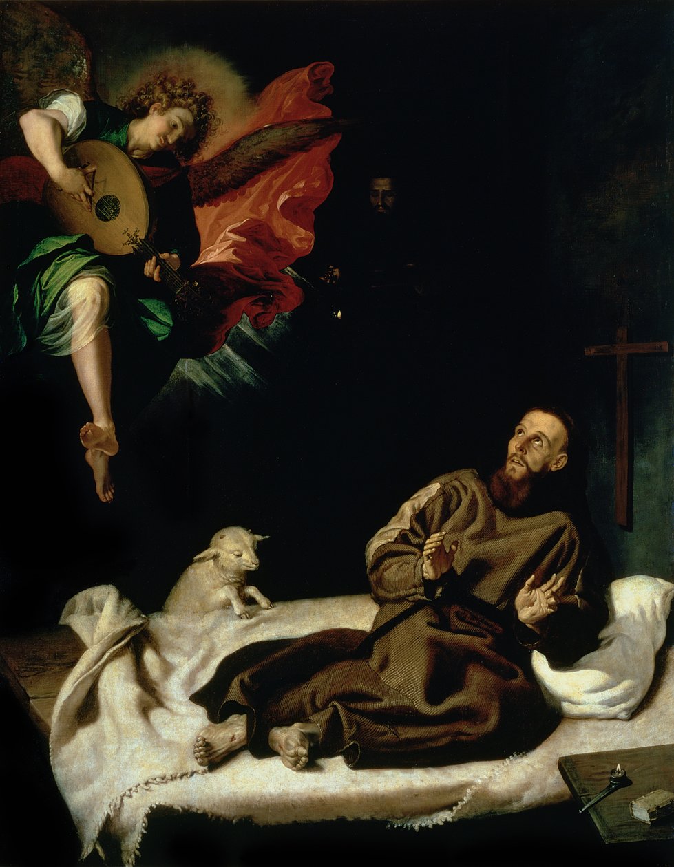 St. Franziskus getröstet von einem Engel-Musiker von Francisco Ribalta