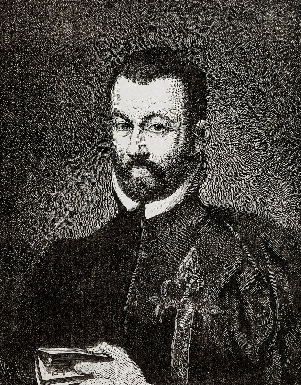 Porträt von Benito Arias Montano (1527-1598), spanischer Humanist und Theologe, basierend auf einem Gemälde von Francisco Pacheco von Francisco (after) Pacheco