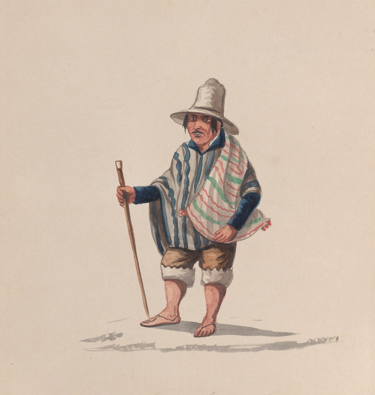 Ein peruanischer Mann, aus einer Gruppe von Zeichnungen, die peruanische Trachten darstellen, ca. 1848 von Francisco