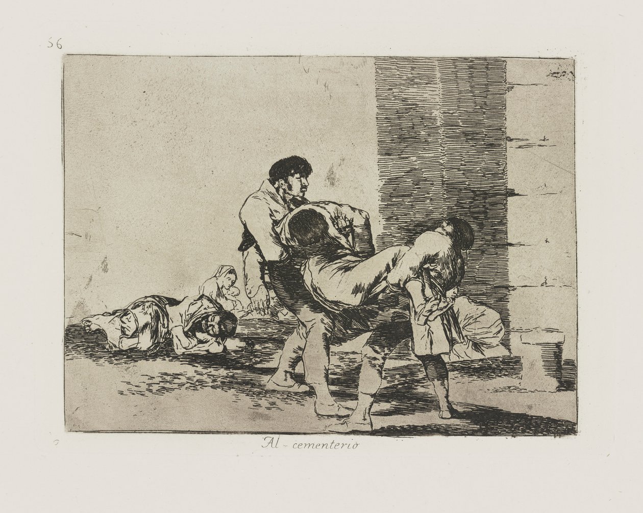Zum Friedhof, pl. 56 aus der Serie Die Schrecken des Krieges von Francisco de Goya