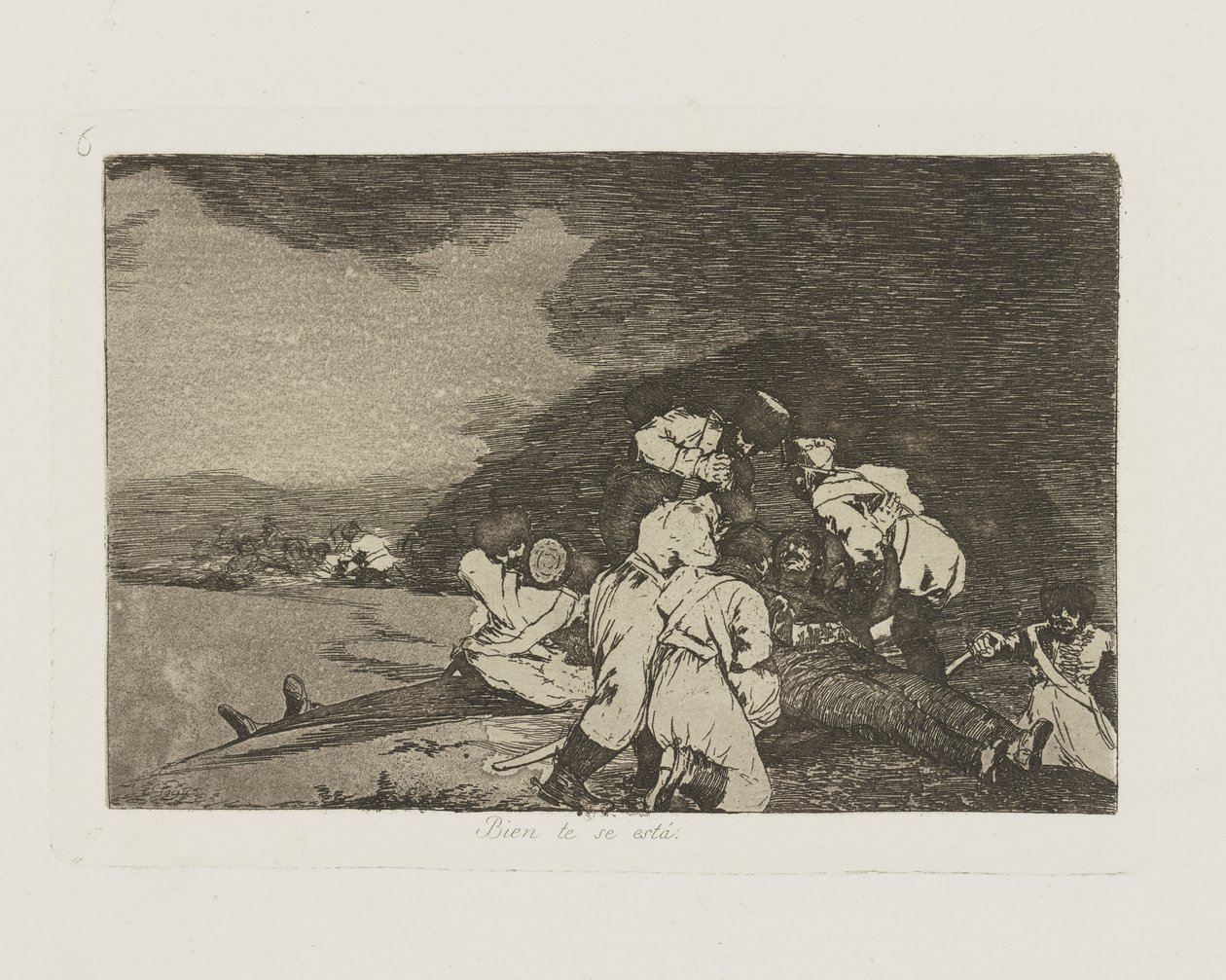 Bien te se est?. (Es geschieht dir recht.), pl. 6 aus der Serie Los desastres de la guerra (Die Schrecken des Krieges) von Francisco de Goya