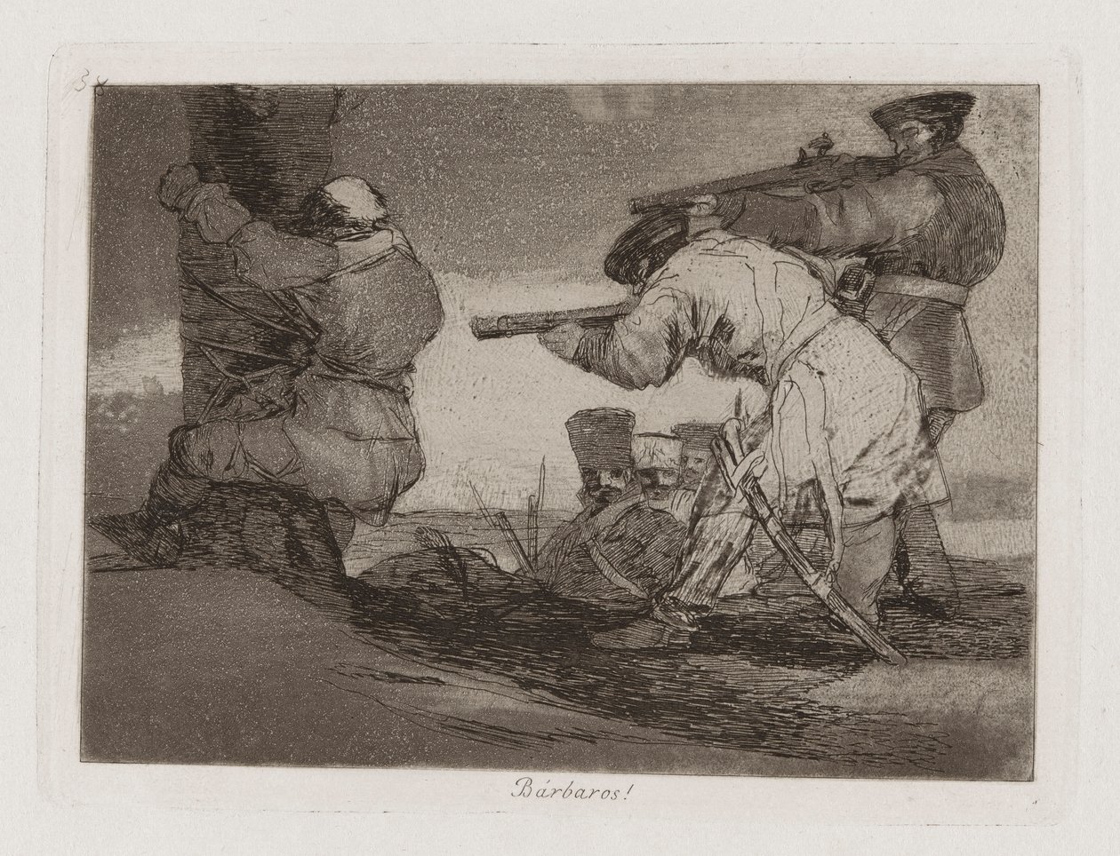 Barbaren!, Platte 38 aus Los desastres de la guerra (Die Schrecken des Krieges) von Francisco de Goya