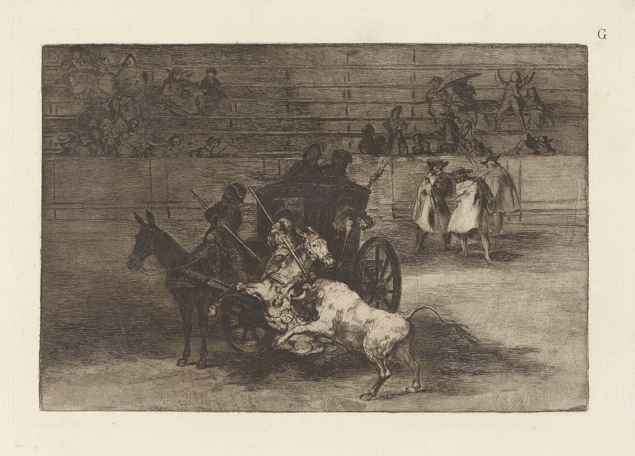 Kampf in einer Kutsche, die von zwei Maultieren gezogen wird von Francisco de Goya