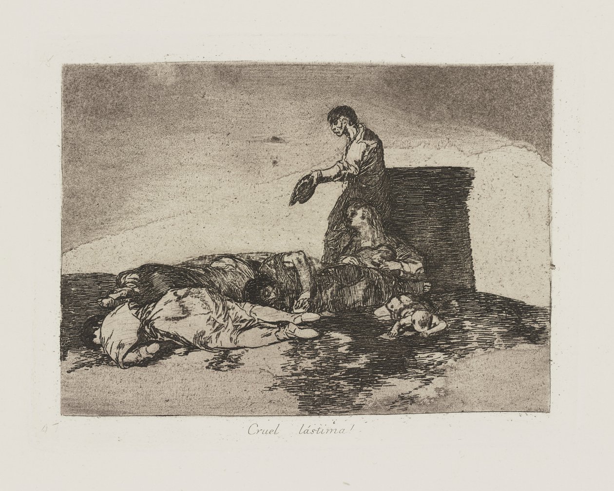 Grausame Geschichte des Leids!, pl. 48 aus der Serie Die Schrecken des Krieges von Francisco de Goya