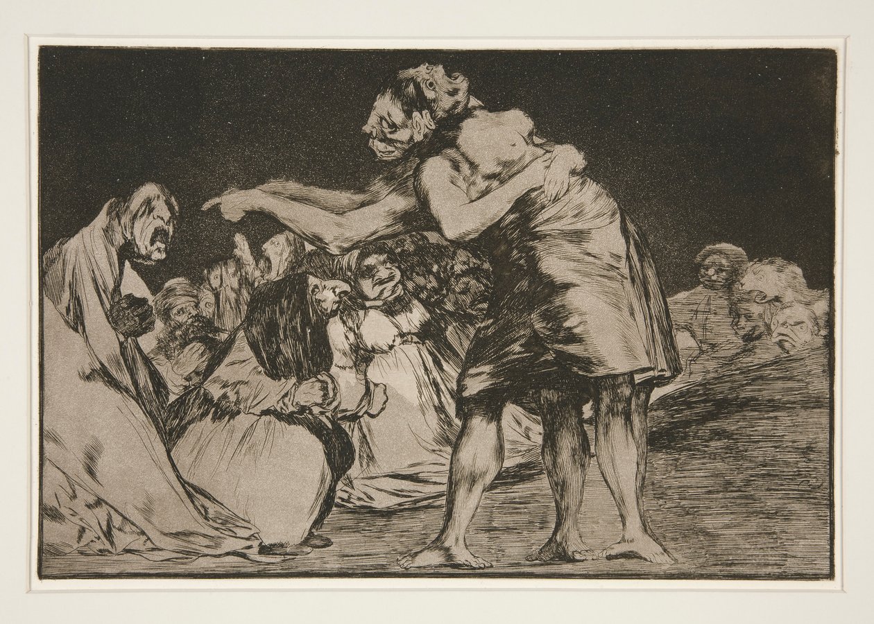 Disparate matrimonial (Ehelicher Unsinn), pl. 7 aus der Serie Los proverbios von Francisco de Goya