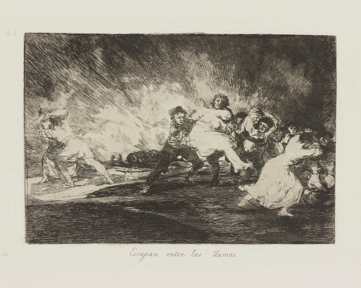 Sie entkommen durch die Flammen von Francisco de Goya