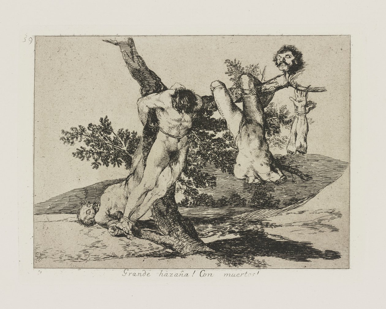 Große Heldentat! Mit Toten!, pl. 39 aus der Serie Die Schrecken des Krieges von Francisco de Goya