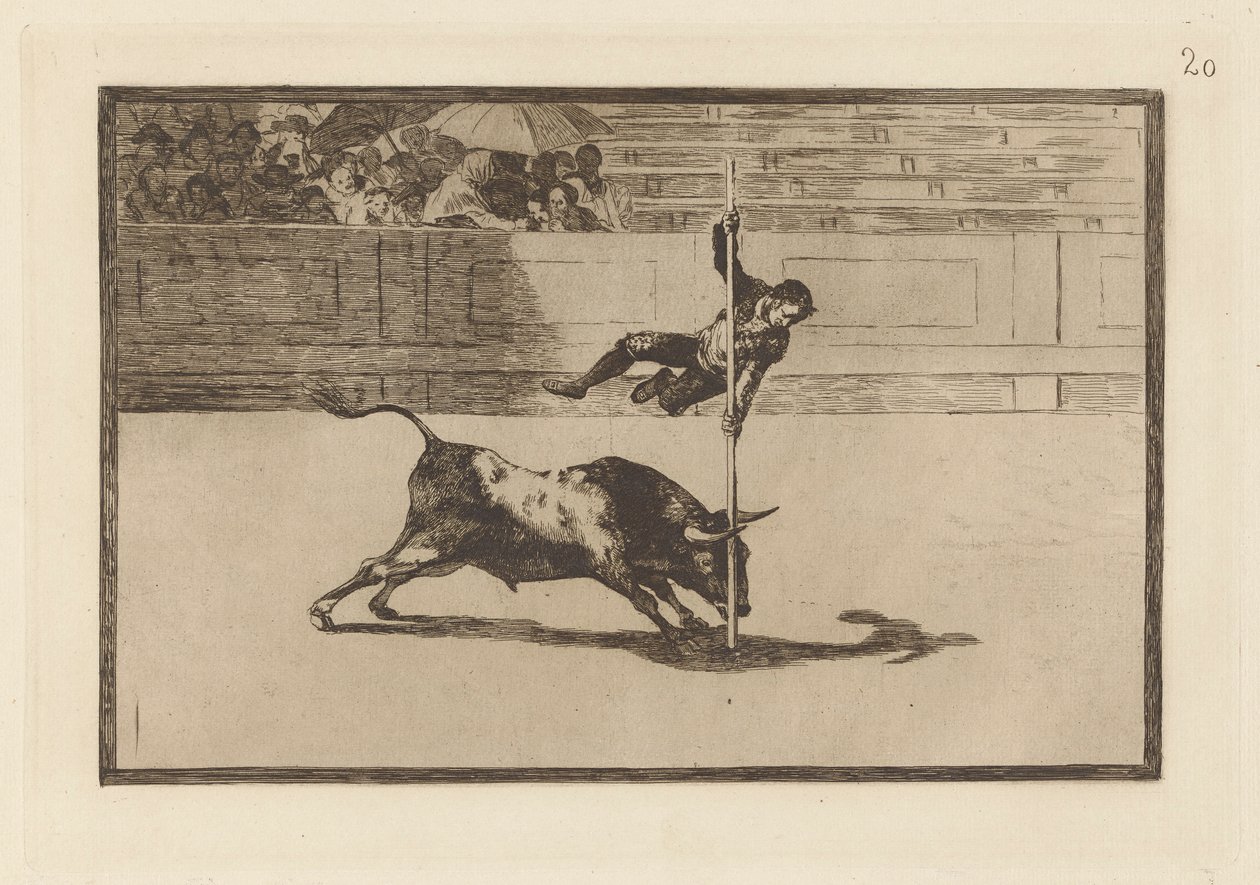 Leichtigkeit und Kühnheit von Juanito Apinani in [der Arena] in Madrid, Platte 20 aus La tauromaquia von Francisco de Goya