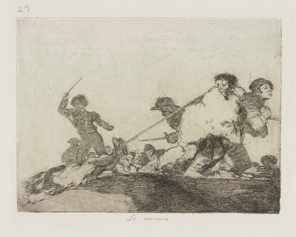 Er hat es verdient, Platte 29 aus der Serie Los desastres de la guerra (Die Schrecken des Krieges) von Francisco de Goya