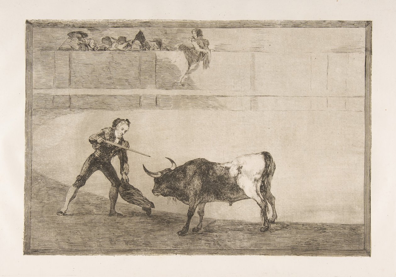 Pedro Romero tötet den gestoppten Stier, Tauromaquia, Platte 30 von Francisco de Goya