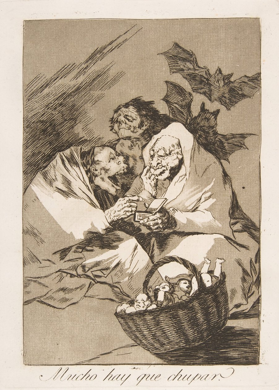 Tafel 45 aus Los Caprichos: Es gibt viel zu saugen, 1799 von Francisco de Goya
