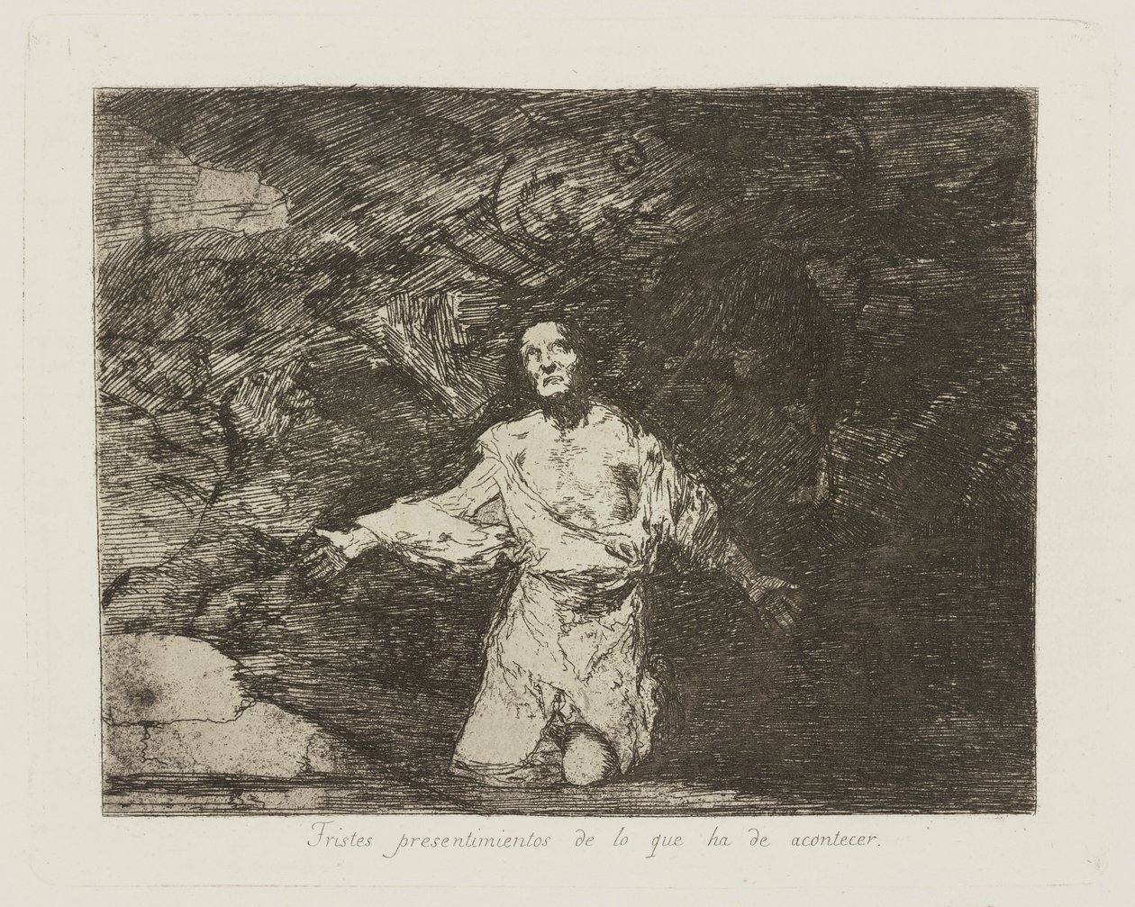 Traurige Vorahnungen dessen, was geschehen wird, pl. 1 aus der Serie Die Schrecken des Krieges von Francisco de Goya
