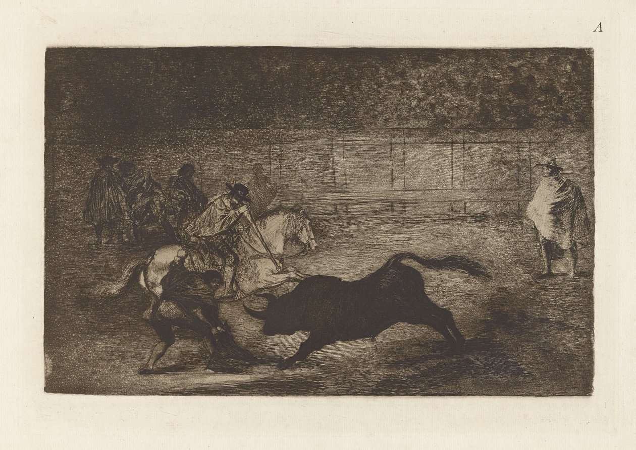 Ein spanischer Reiter bricht von Francisco de Goya