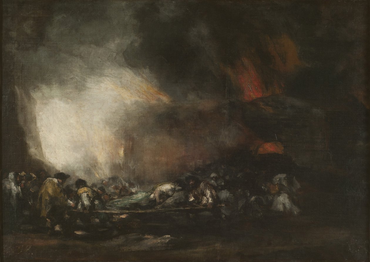 Krankenhausbrand, ca. 1810 von Francisco Goya de