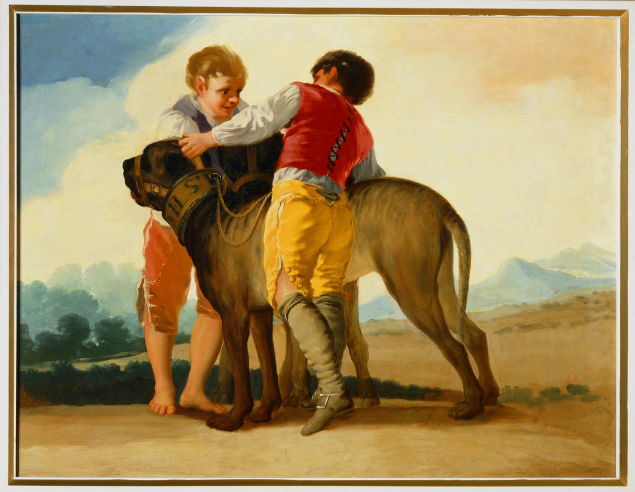 Jungen mit einem wilden Hund von Francisco Jose de Goya y Lucientes