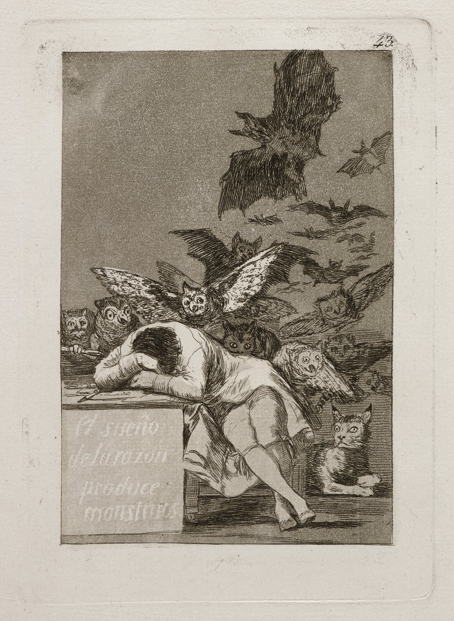 Der Traum der Vernunft erzeugt Ungeheuer von Francisco Jose de Goya y Lucientes