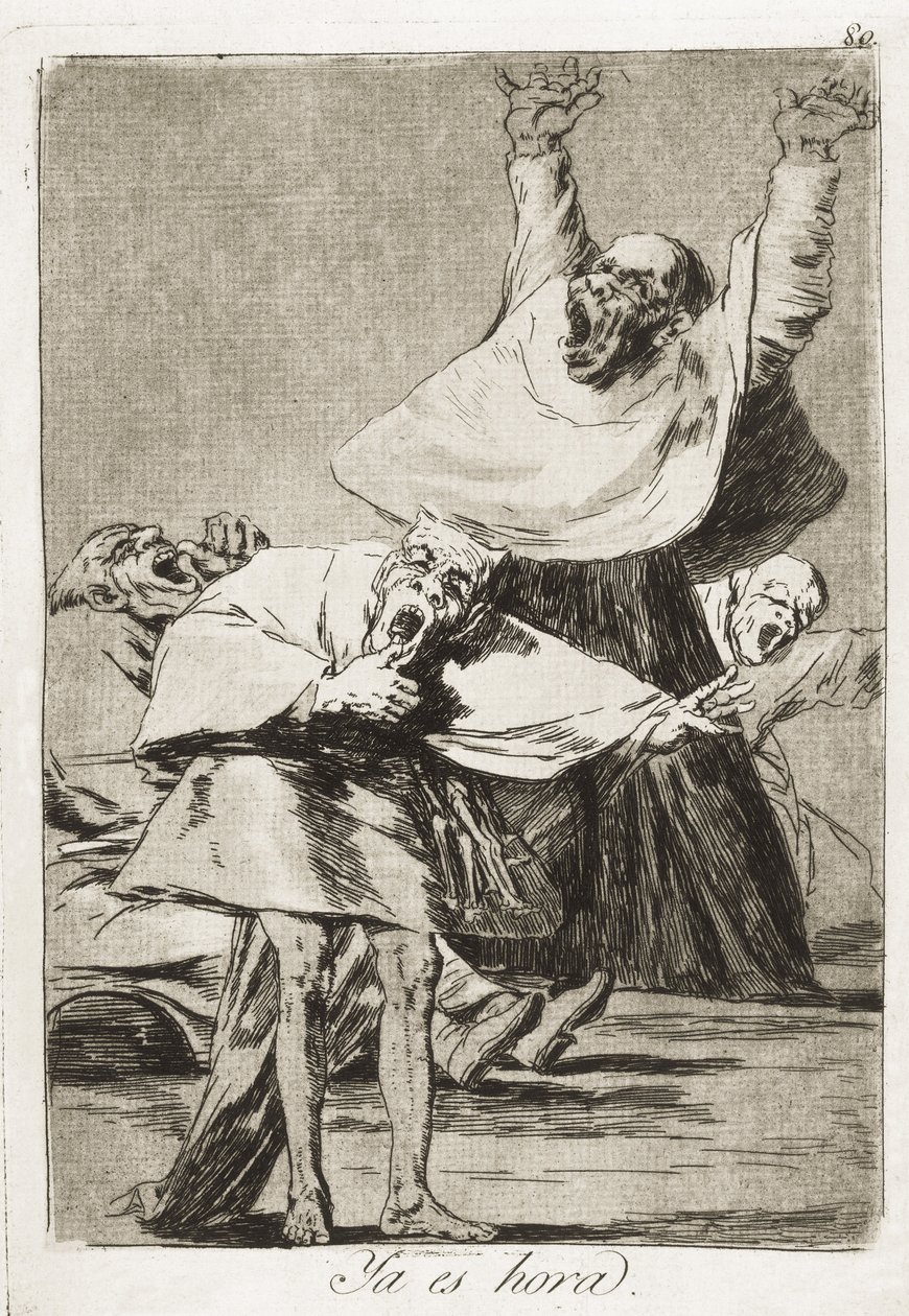 GOYA Y LUCIENTES, Francisco de (1746-1828). Es ist Zeit. 1797-1799. Tafel 80 aus "Los Caprichos", Radierung, polierte Aquatinta, Kaltnadel und Meißel. Romantik. Gravur. Radierung. SPANIEN. MADRID (AUTONOME GEMEINSCHAFT). Madrid. Nationalbibliothek von Francisco Jose de Goya y Lucientes