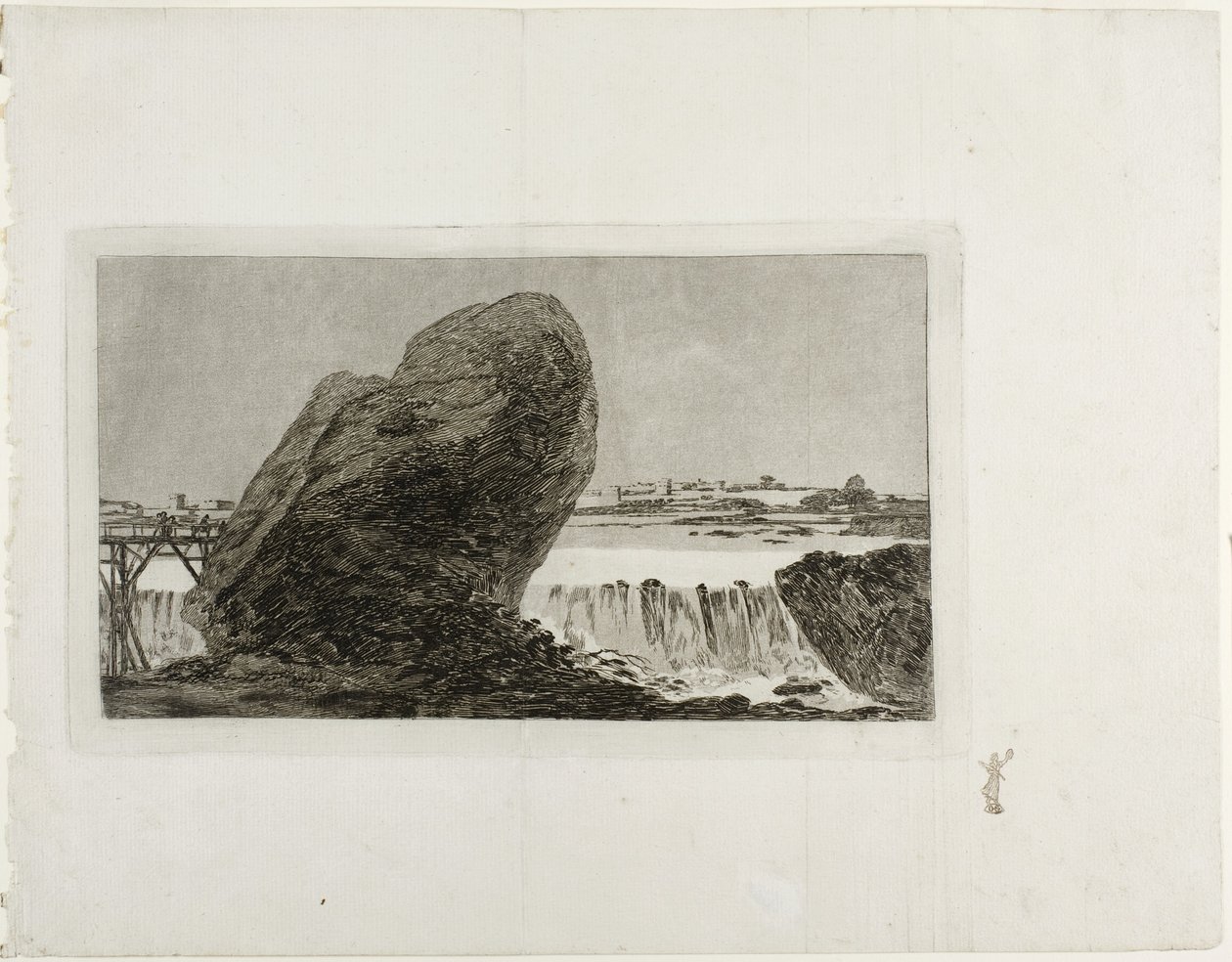Landschaft mit Wasserfall von Francisco de Goya